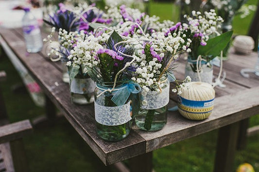 decorated glass jars