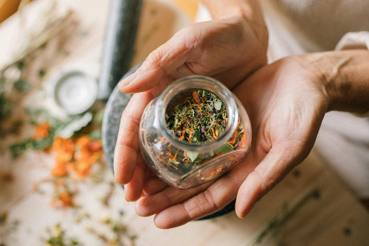 spices glass jars