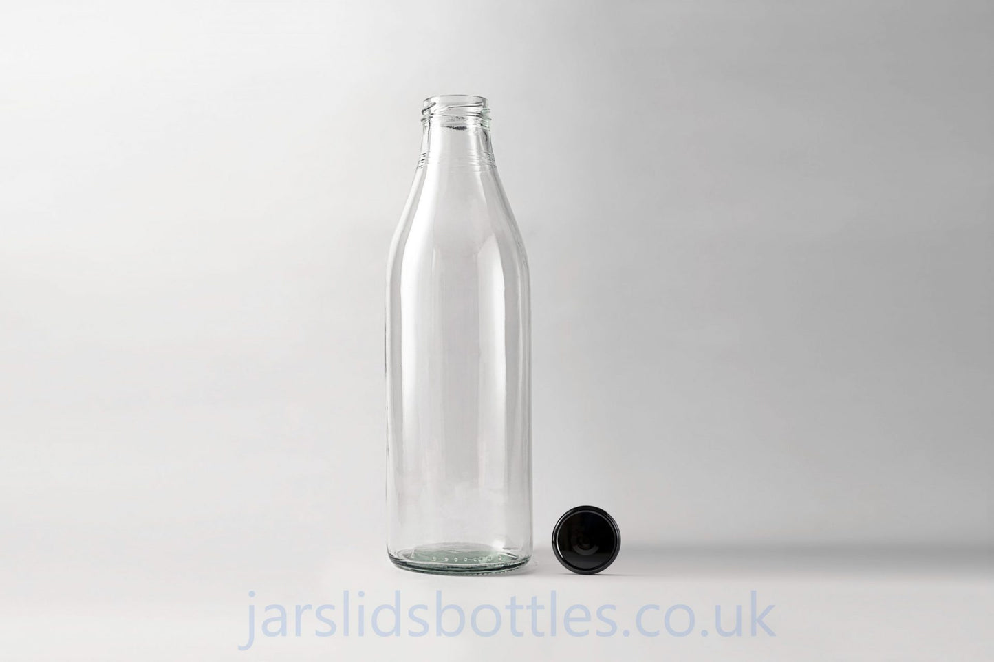 1000ml Glass Milk Bottle black lid