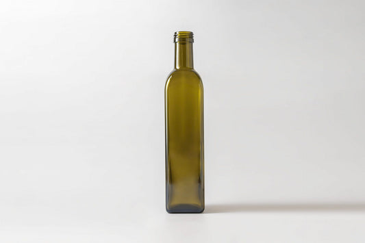 Glass bottle 1.0 L Olive oil. Stoppings included.