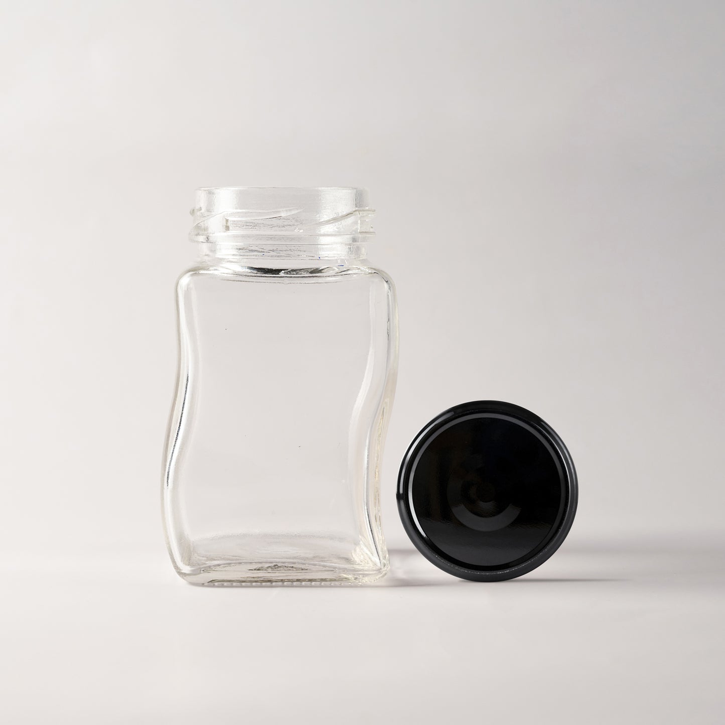 Glass Jar 106ml Zigzag black lid