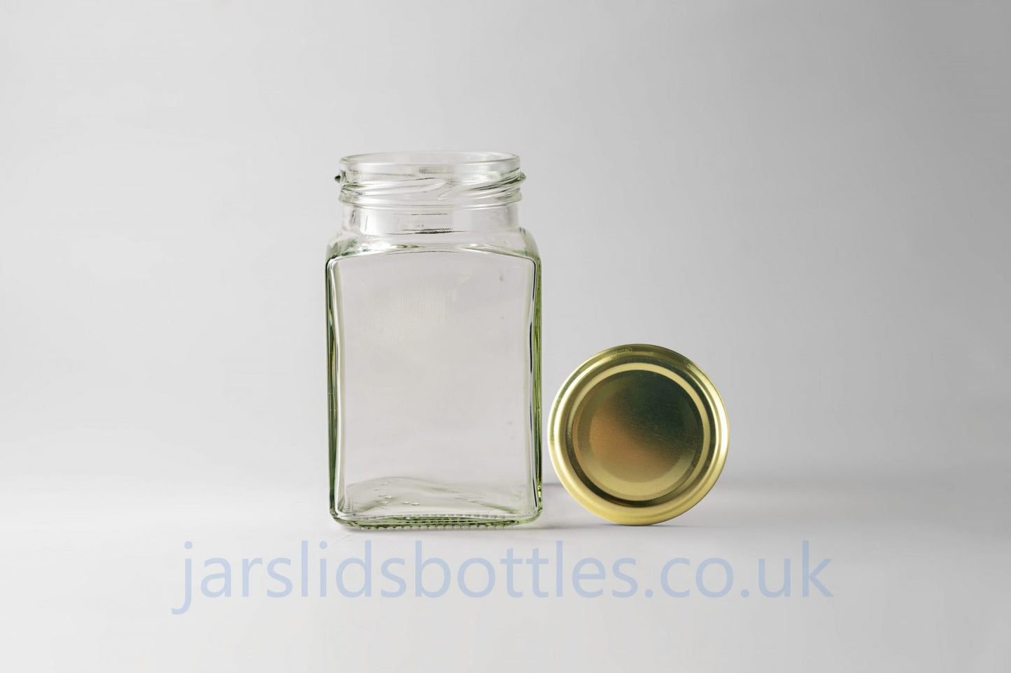 Glass Jar 240ml Square gold lid