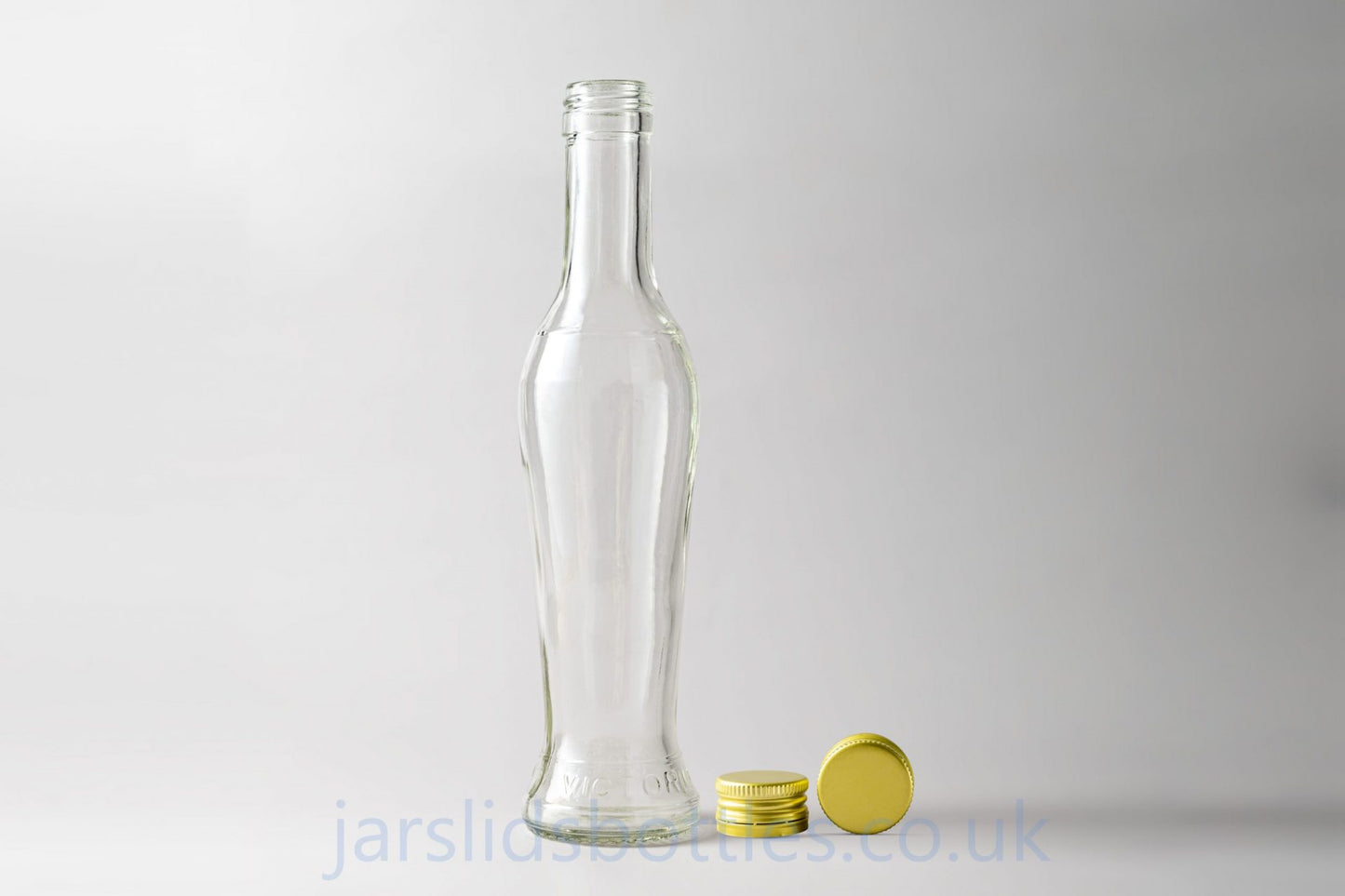 Glass bottle 200ml Amphora. Screw caps included.