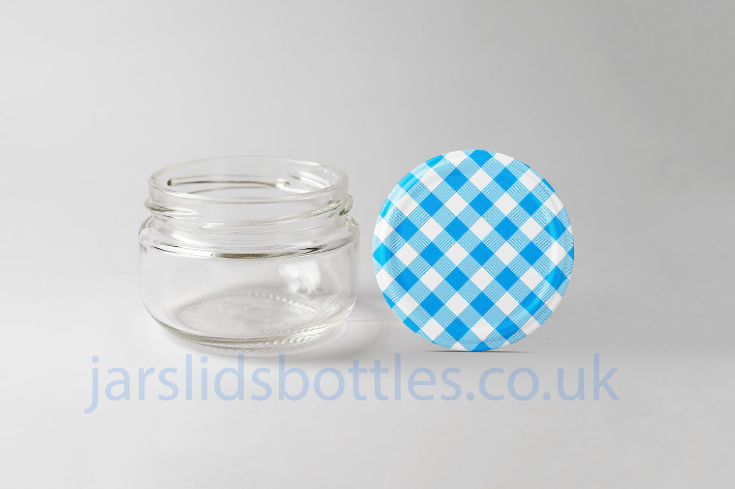 Glass jar 100ml Caviar blue gingham lid