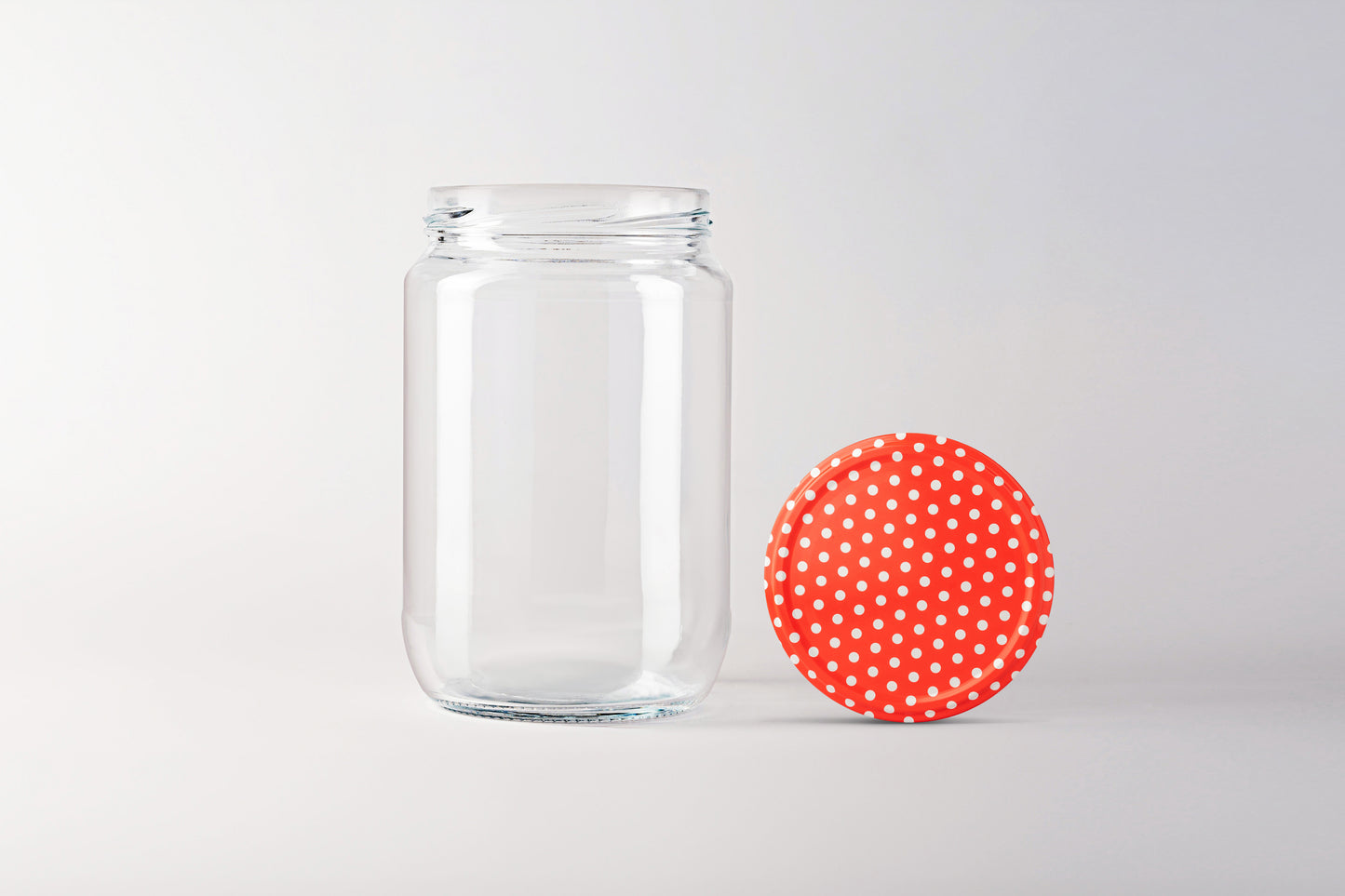 Glass jar 720ml Pickle polka lids