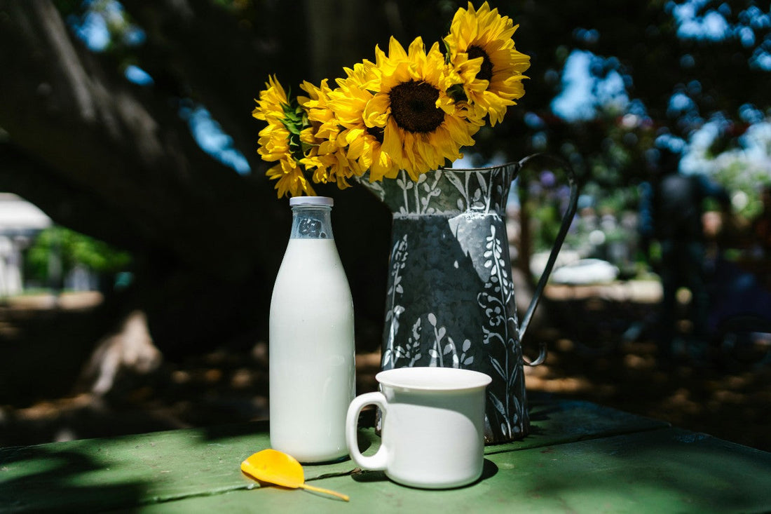 milk glass bottles