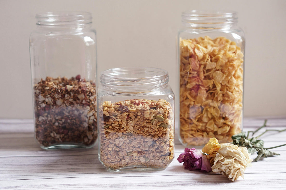 clear glass jars