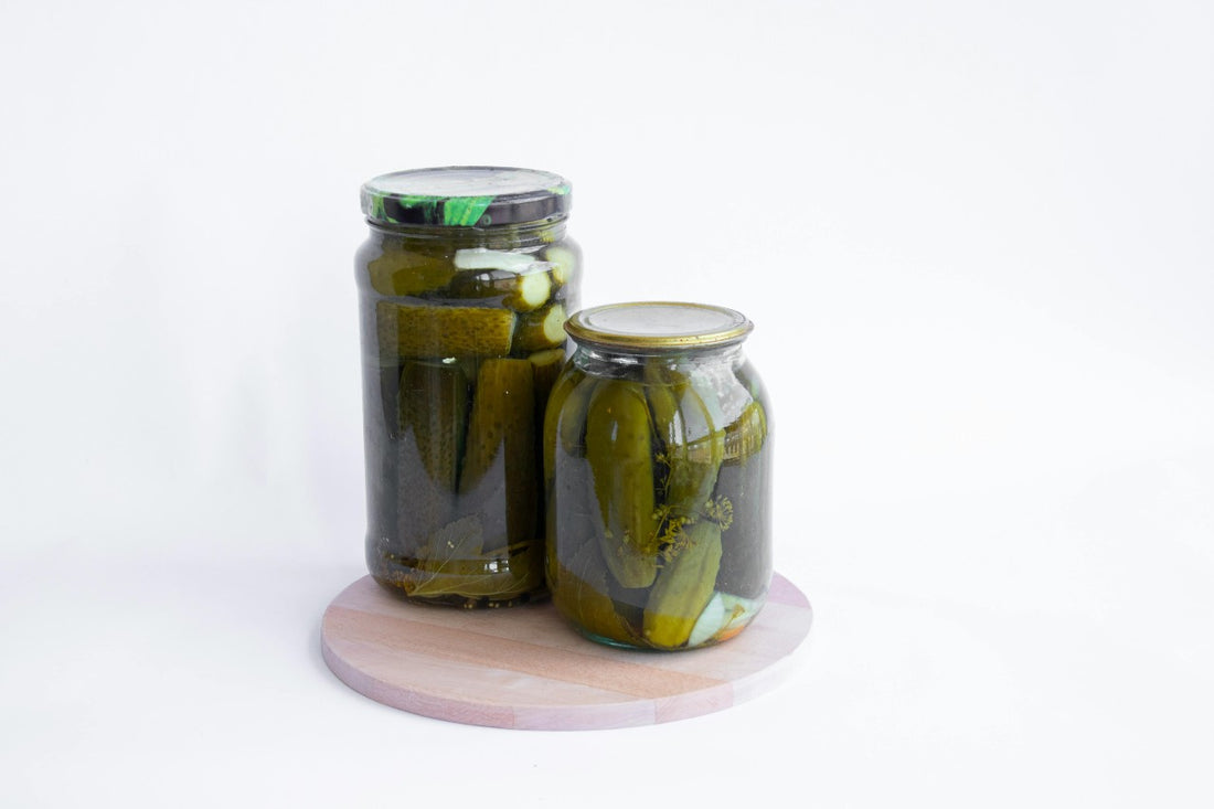 Glass jars with lids pickle jars