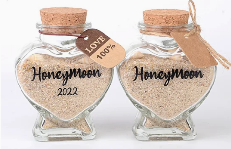 heart glass jars