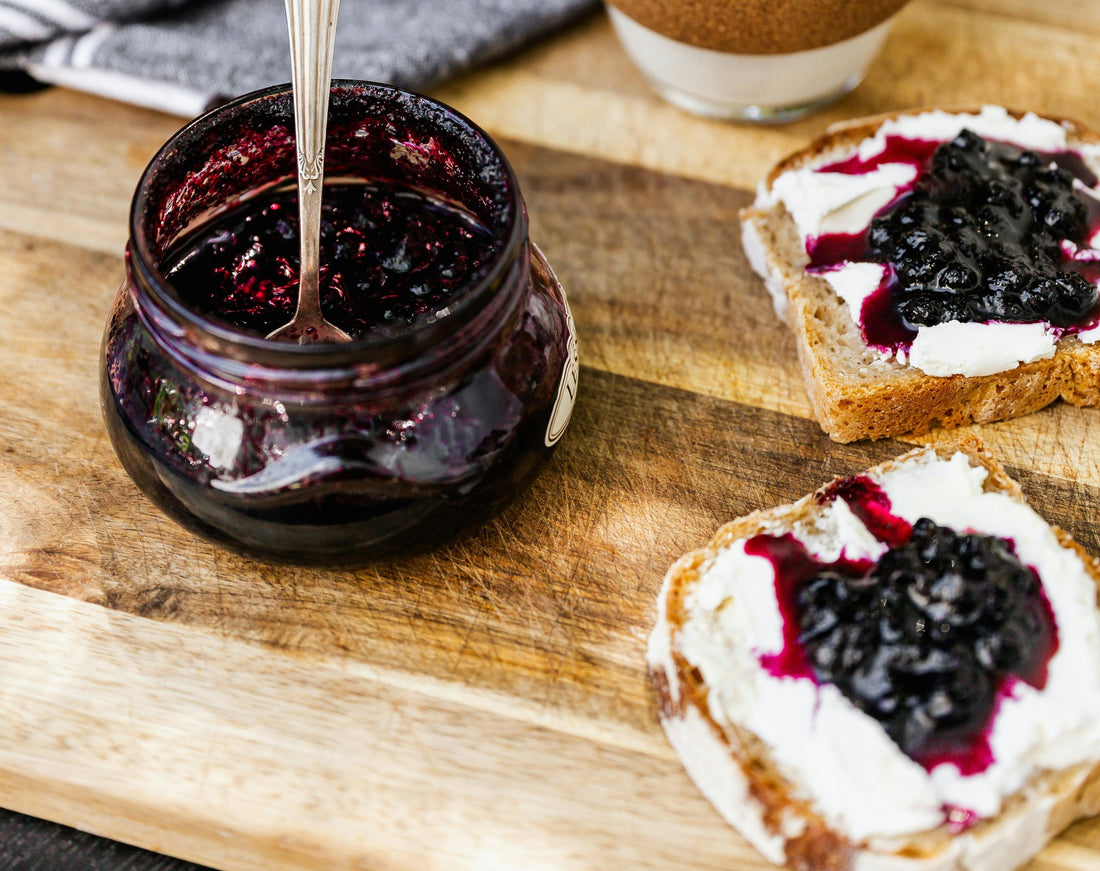 jams in small glass jars