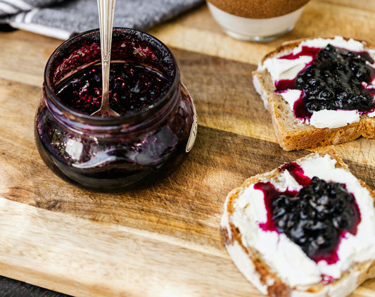 jams in small glass jars