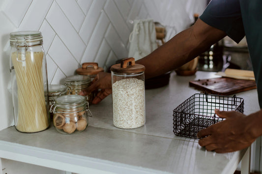 tall glass jars