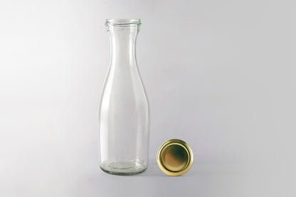 1000ml Glass Juice Bottle TO 66 gold lid