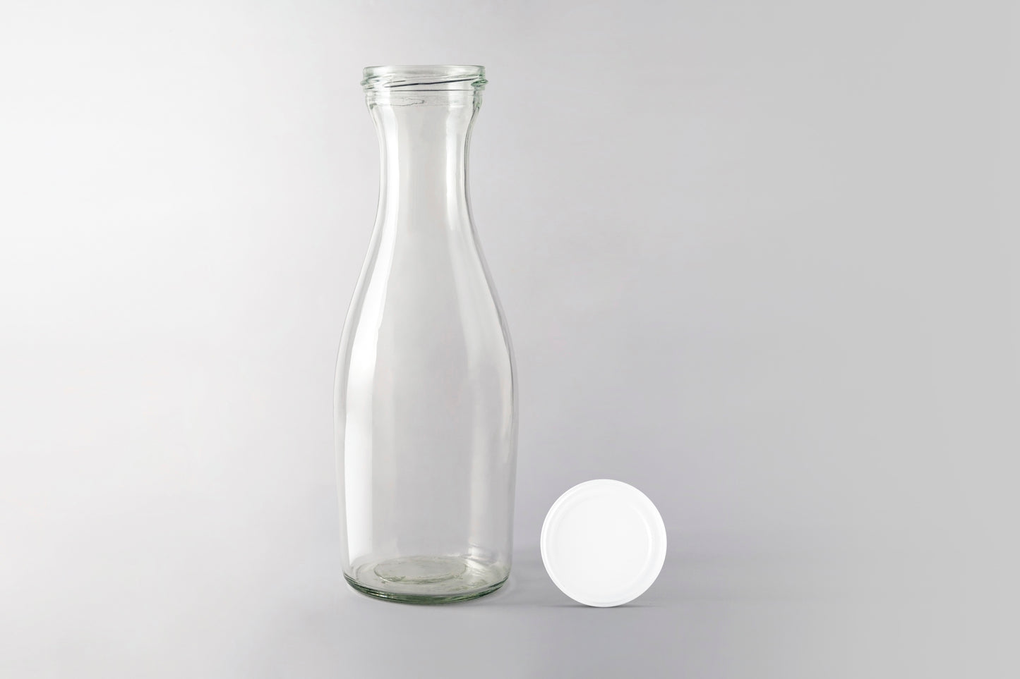 1000ml Glass Juice Bottle TO 66   white lid 2