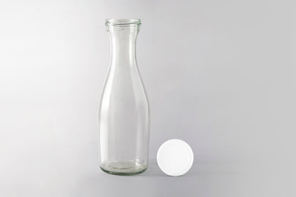1000ml Glass Juice Bottle TO 66   white lid 2