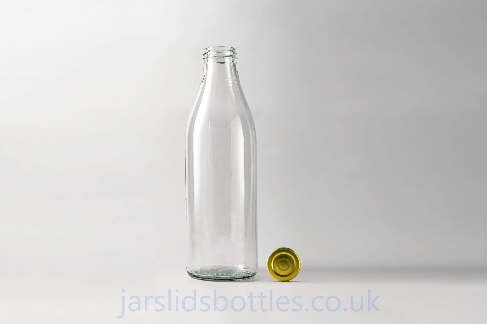 1000ml Glass Milk Bottle gold lid 