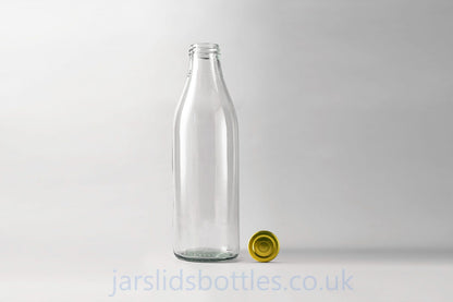 1000ml Glass Milk Bottle gold lid 