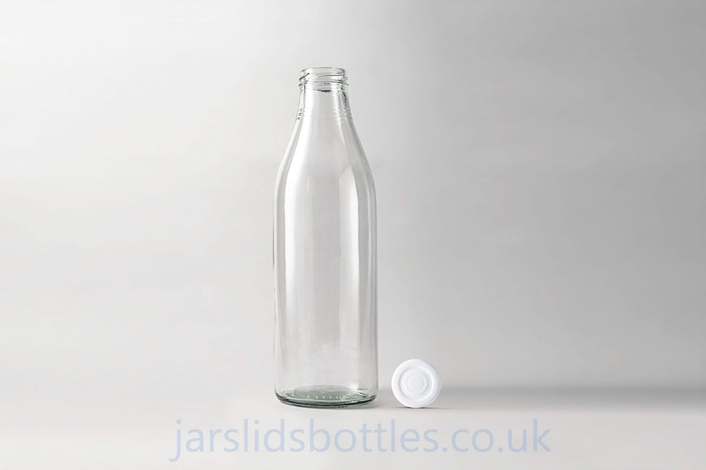 1000ml Glass Milk Bottle white lid