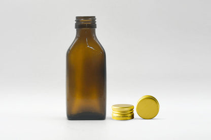 100ml Amber Rectangular Syrup Bottle - Southern Jar Company Ltd