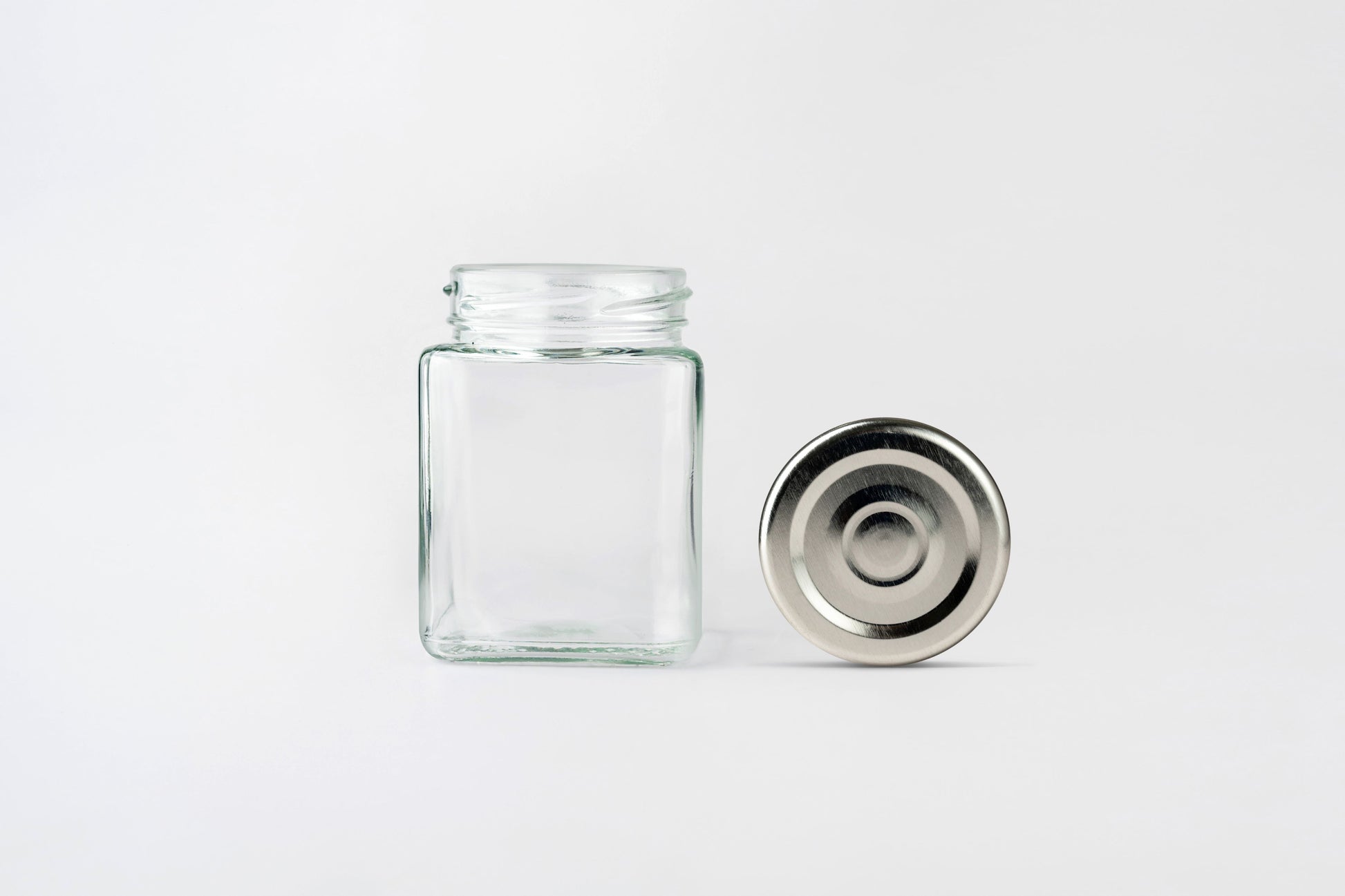 Glass Jar 120ml Square with lids