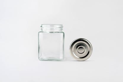 Glass Jar 120ml Square with lids