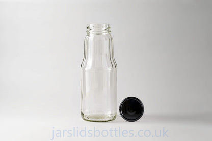 300ml Glass Juice Bottle Fruit black lid