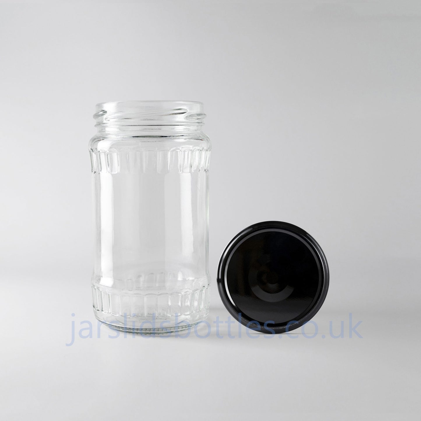 370ml glass jar black lid