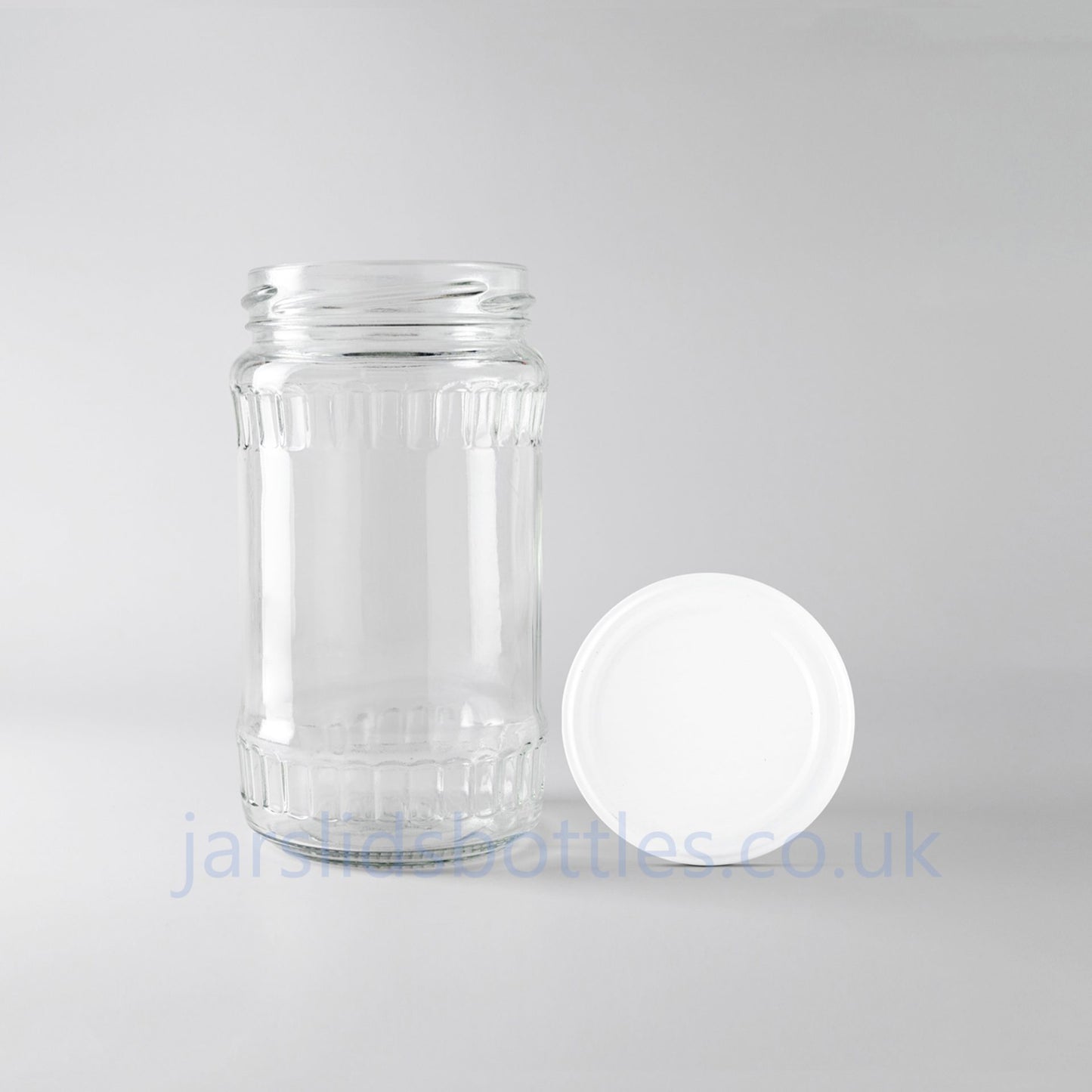 370ml glass jar white lid