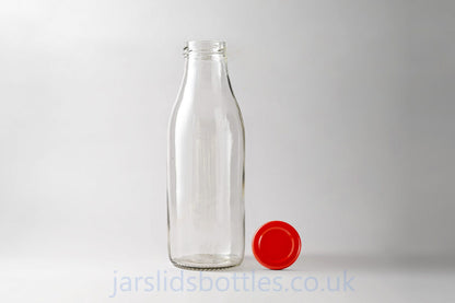 500ml Glass Milk Bottle  red lid