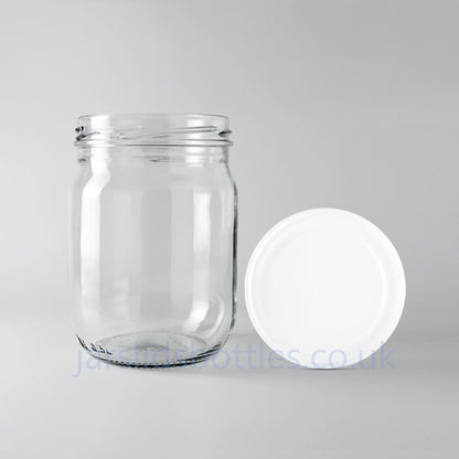 500ml glass jar white lid