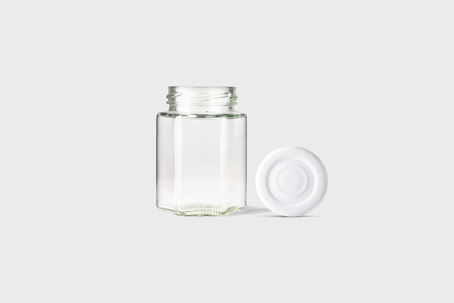 Glass Jar 55ml Hexagonal 