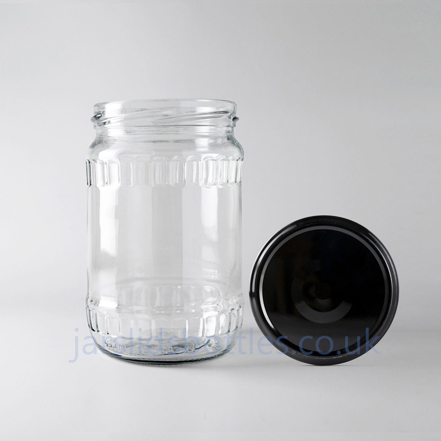 580ml glass jar black lid