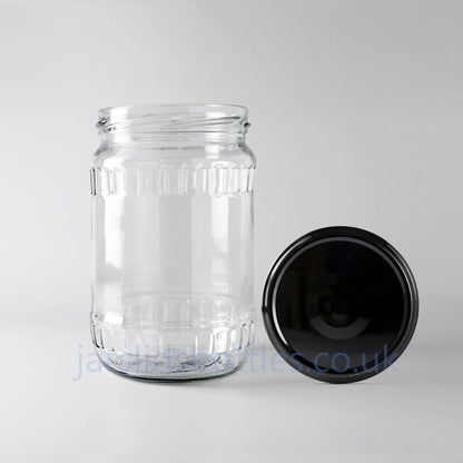 580ml glass jar black lid