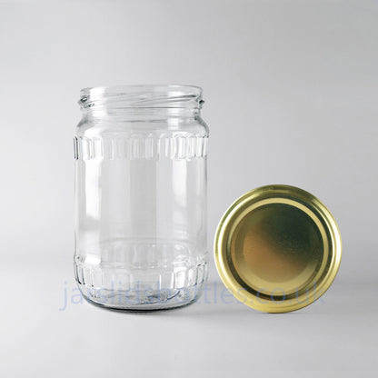 580ml glass jar  gold  lid