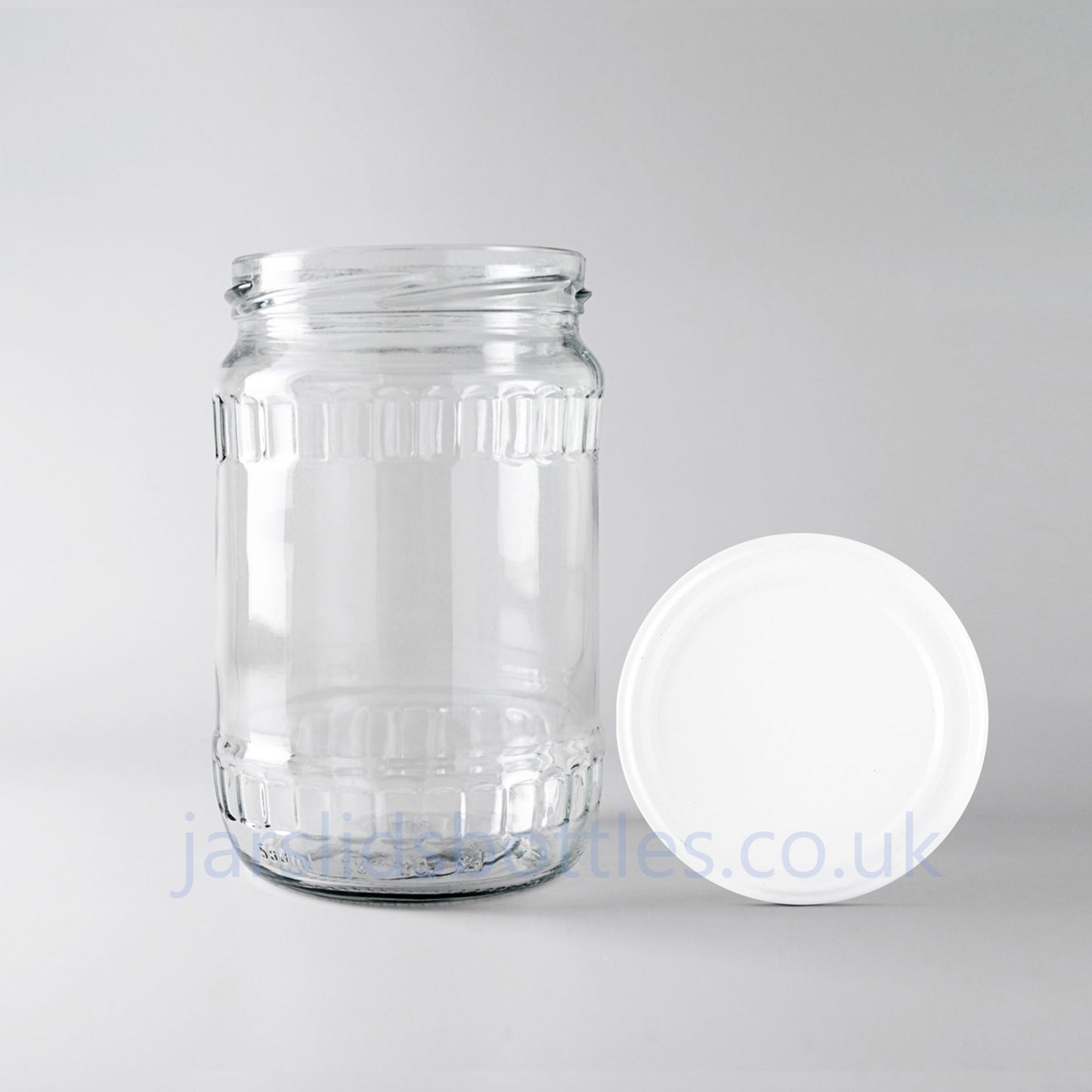 580ml glass jar  white lid