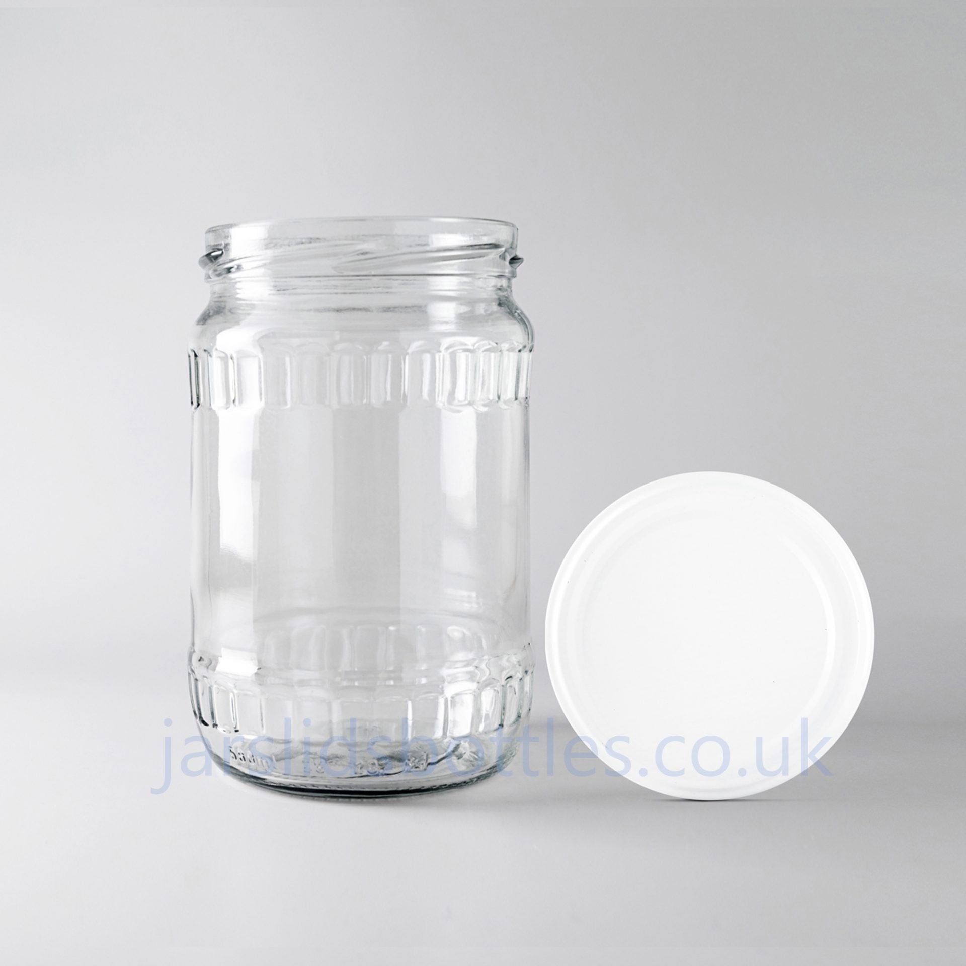 580ml glass jar  white lid