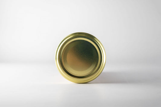 63 mm gold metal lid plain