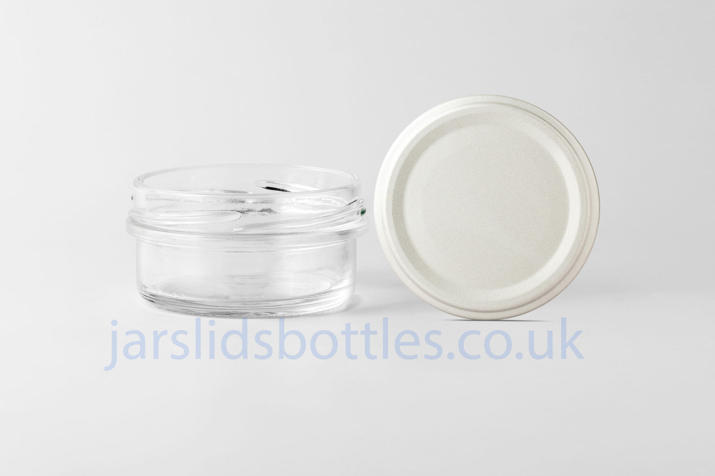 65ml low profile squat glass jar grey lid 