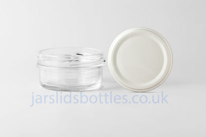 65ml low profile squat glass jar grey lid 