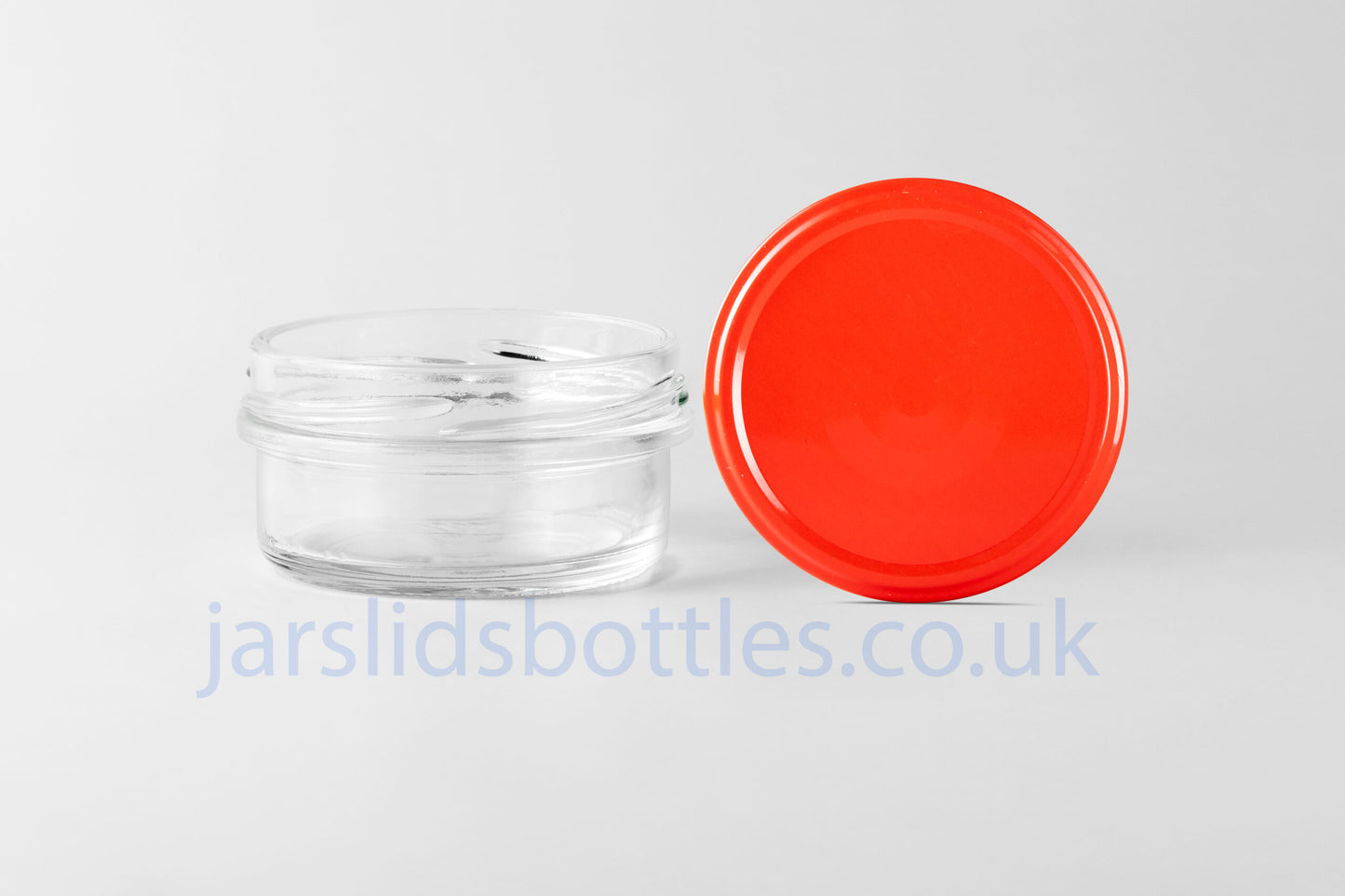 65ml low profile squat glass jar red lid 