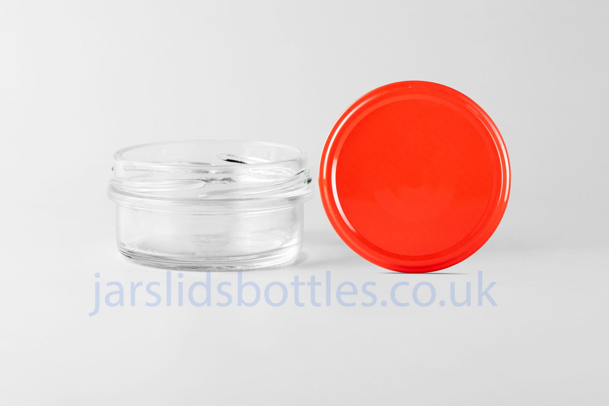 65ml low profile squat glass jar red lid 