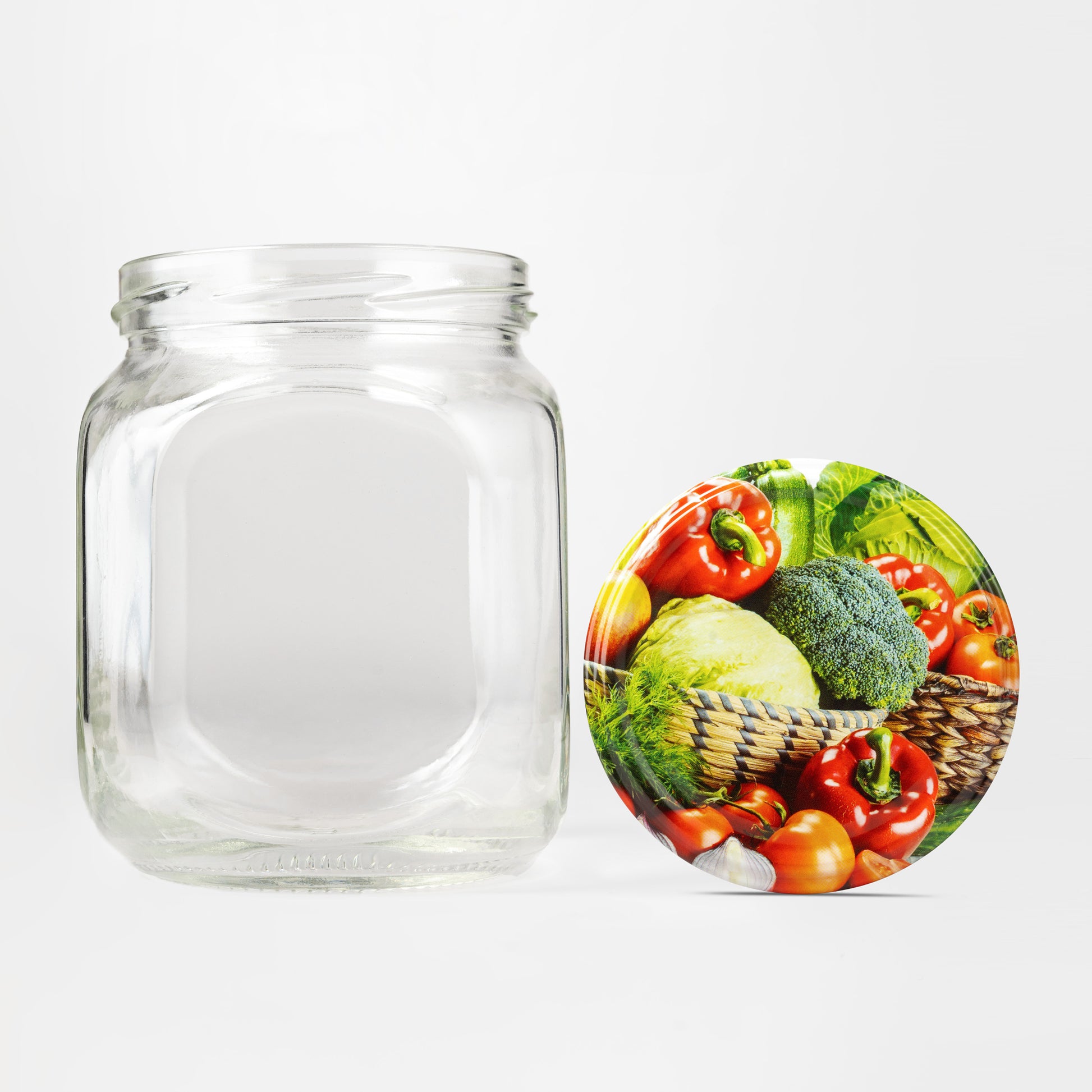 580 ml square glass jar