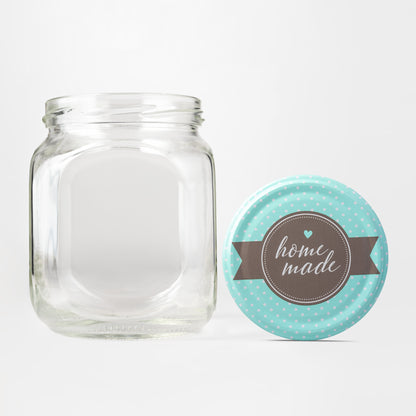 580 ml square glass jar