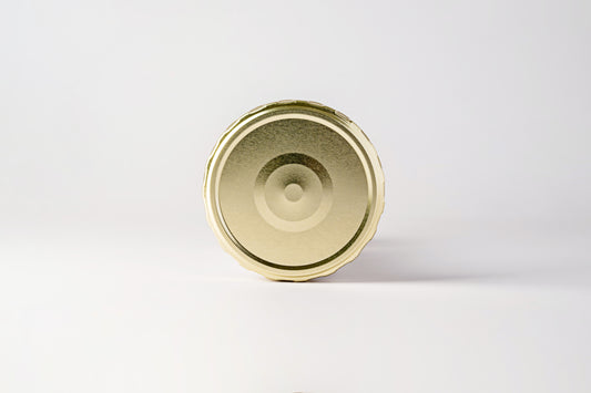 82mm Gold Safety Botton Bumpy Edge Gold Jar Lid - Southern Jar Company Ltd