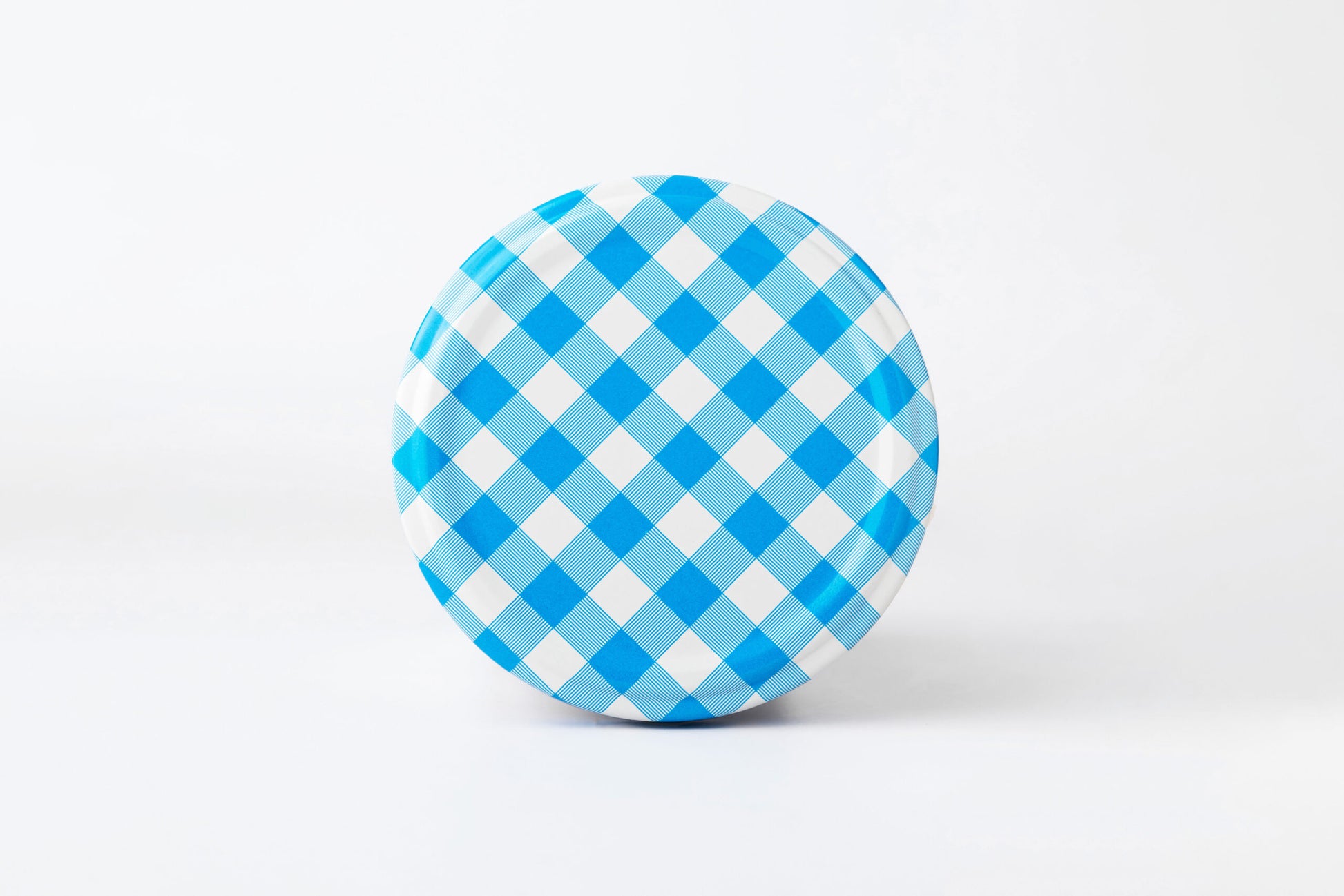 Blue Gingham 66 mm Jar Metal Lid