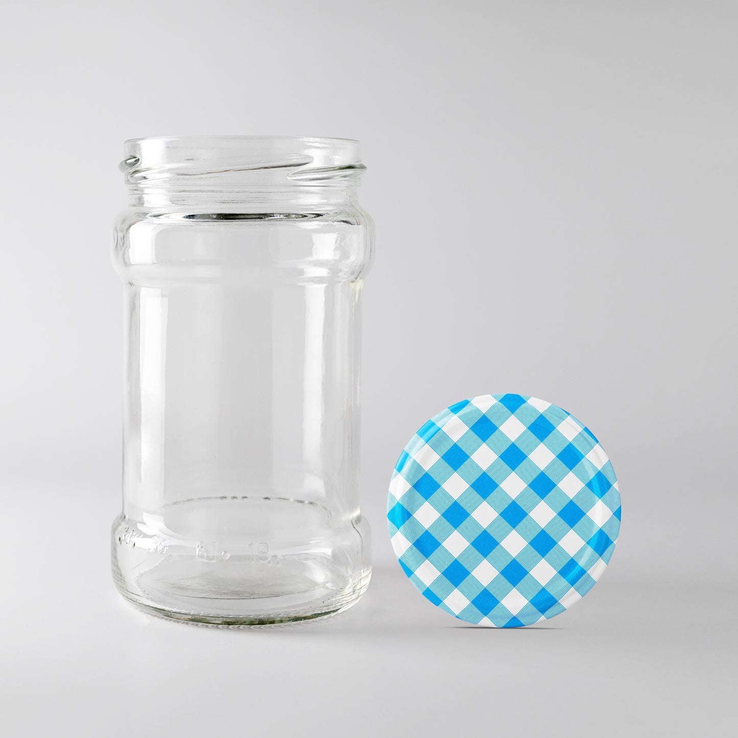 Glass Jar 314ml V2 blue gingham lid