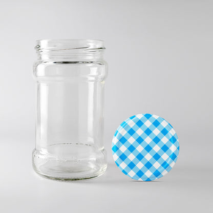 Glass Jar 314ml V2 blue gingham lid