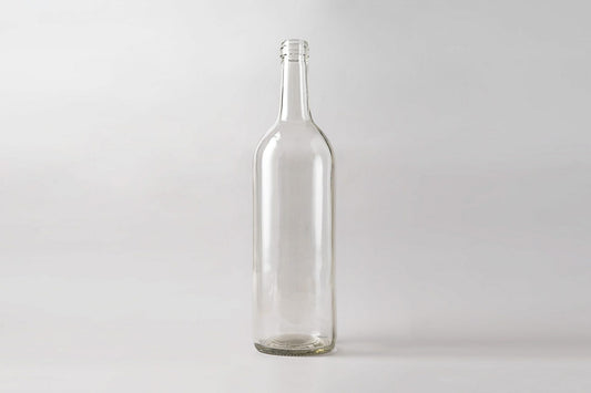 Wine bottle 1.0 L Transparent. Coming with cork.