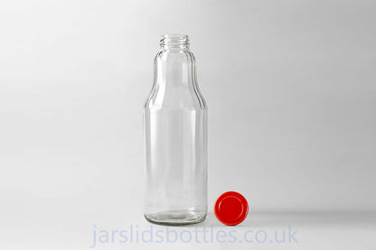 Glass juice bottle 1.0 L Fruit. Lids included.