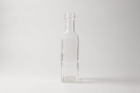 Glass bottle 60 ml Flint. Stoppings included. 